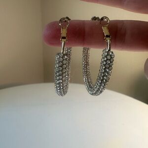 Sparkling Rhinestone Hoop Earrings